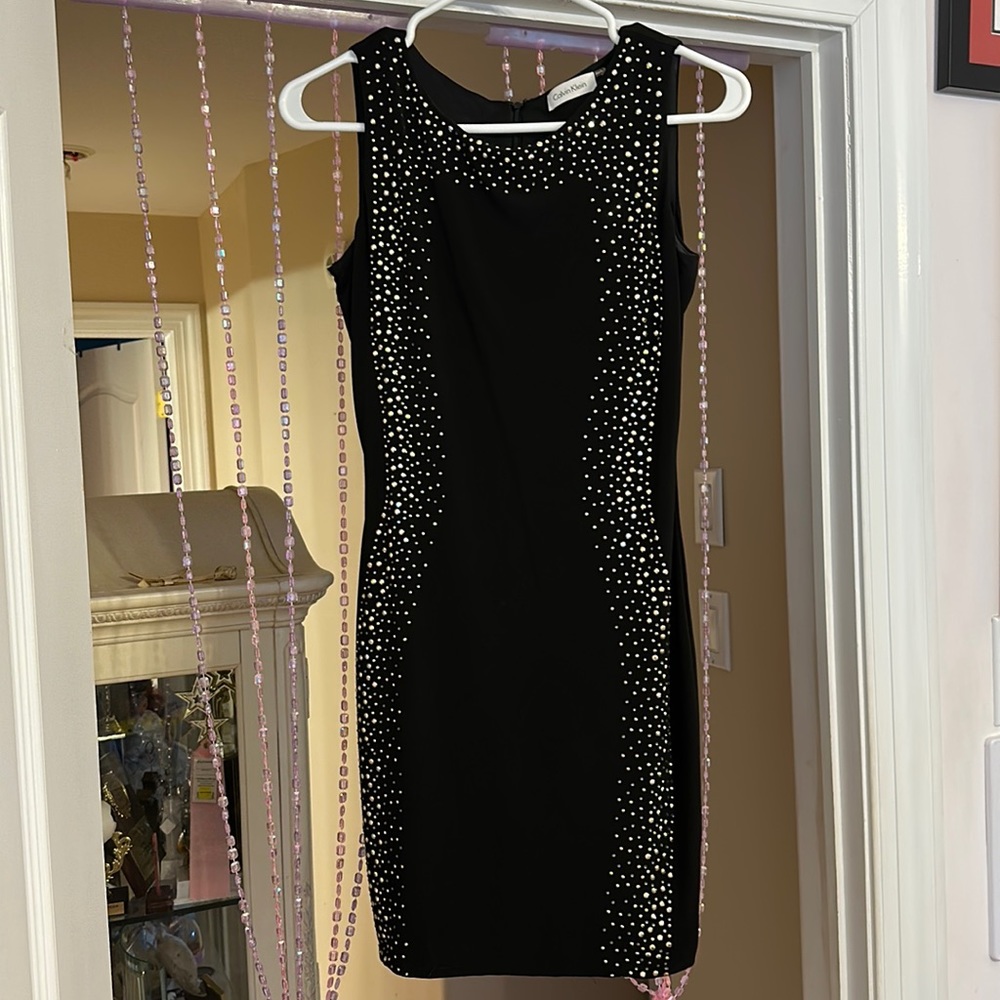 Mini Black Embellished Dress